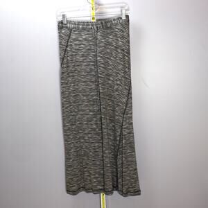 &Co Woman Textured Knit Midi Skirt Gray Black‎ Stripe Size S